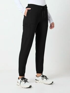 Scrubstar Black Cargo Drawstring Jogger Pants